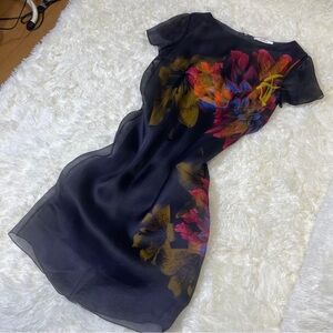 MaxMara Black Dress with Vibrant Floral Design